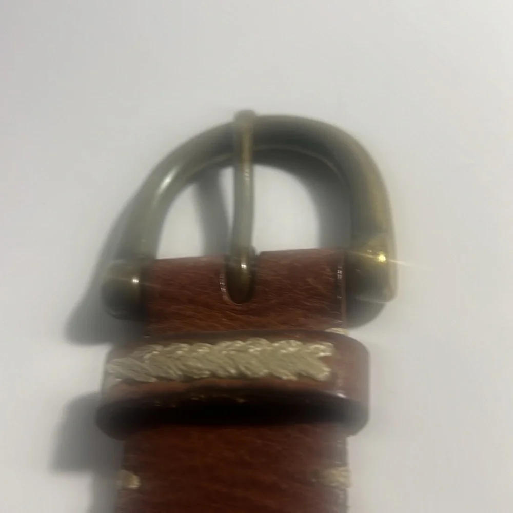 American Eagle leather belt size M solid brass vintage Y2K western